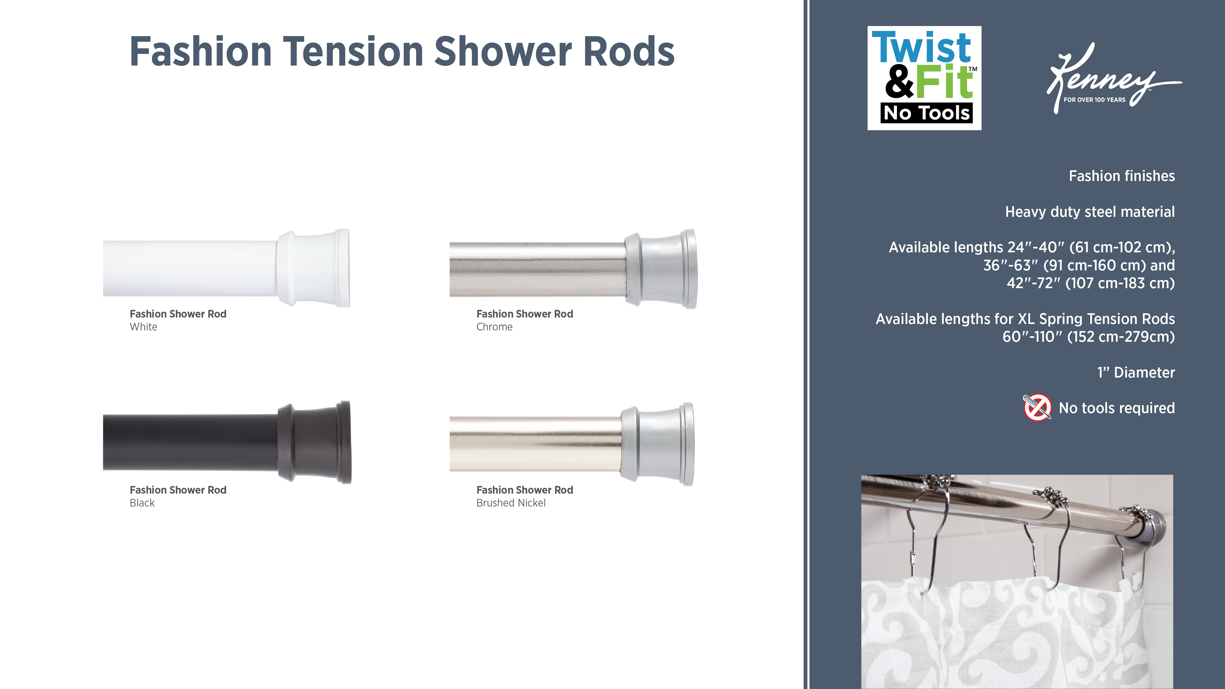 Fashion Tension Shower Rods